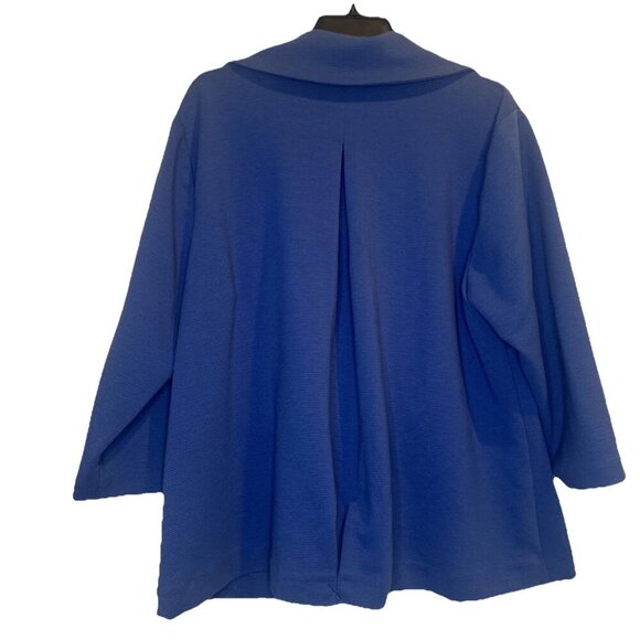 Pendleton Women’s Blue Ribbed Knit 3/4 Sleeve Blazer Jacket Stretch Sz 2X - Picture 5 of 10